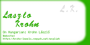 laszlo krohn business card