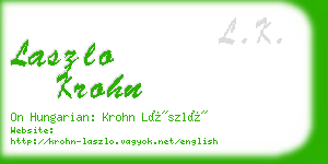 laszlo krohn business card